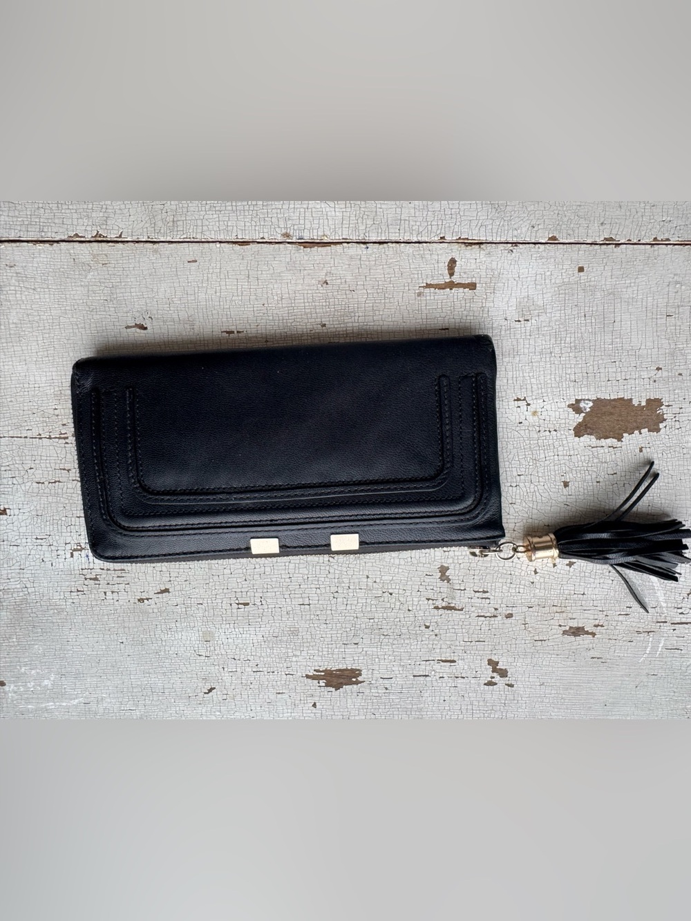 Danier Black Zip-Around Tassel Wallet - Picture 3 of 3